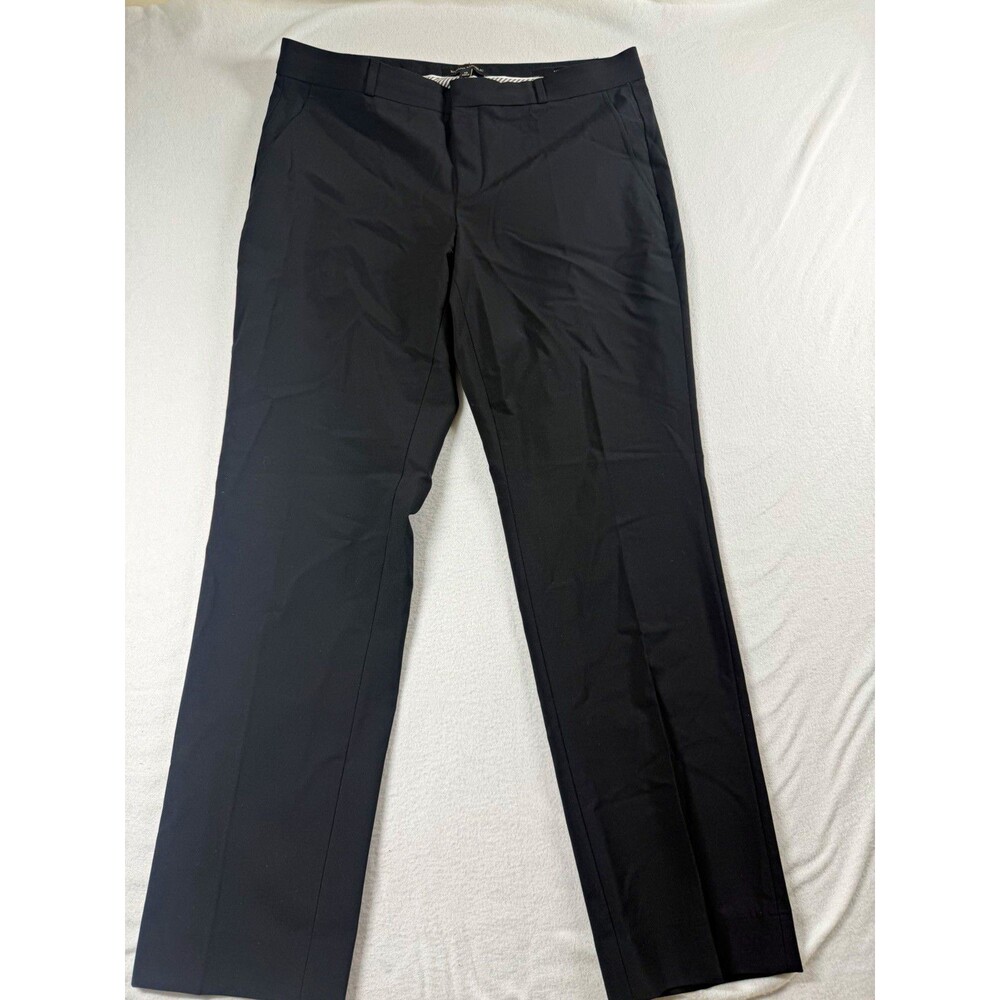 Banana Republic Womens Dress Pants Size 10 Black Wool Twill Straight Pockets 568